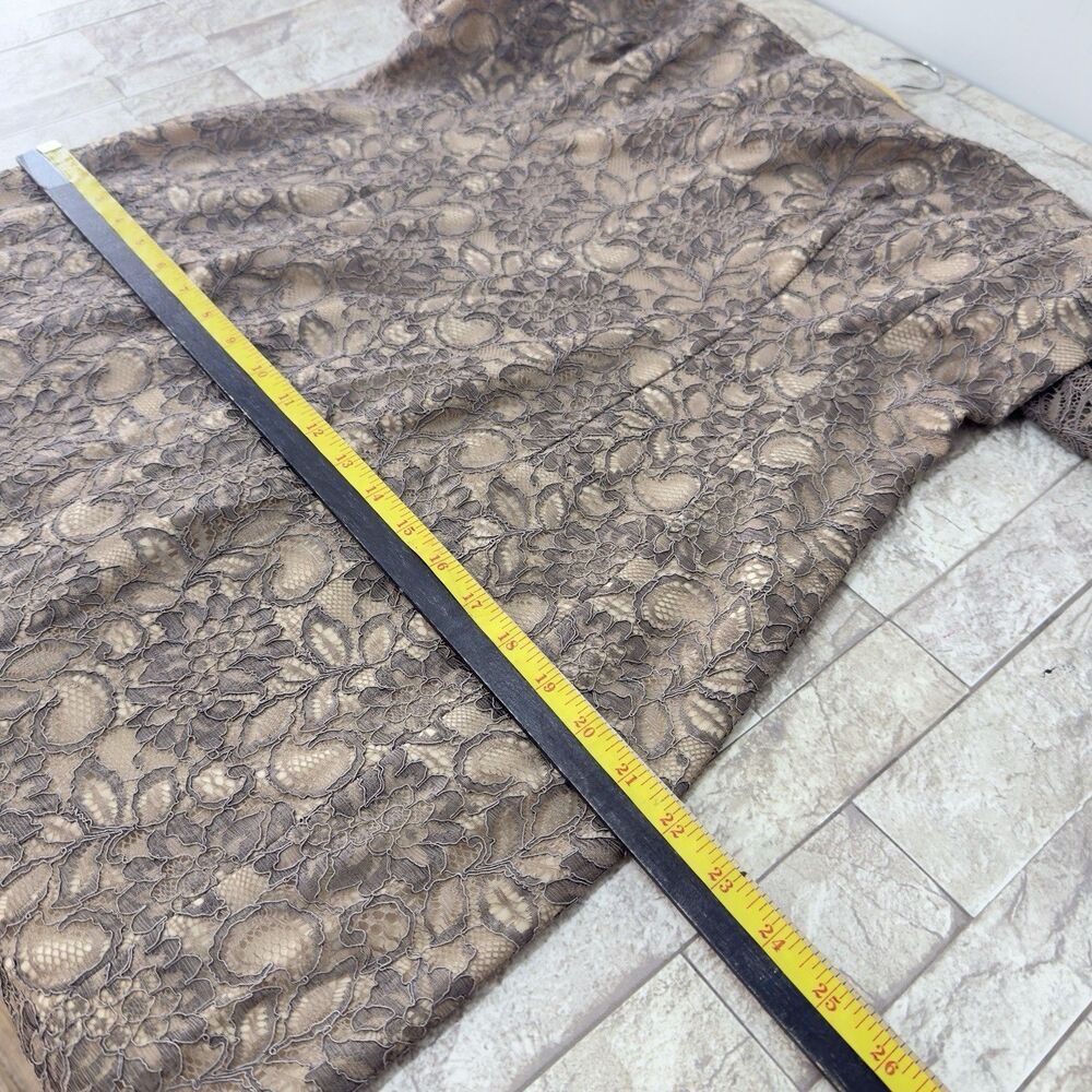 NWT Alex Marie Brown/Gold Lace Sheath Dress Women’s Size 16 - Picture 16 of 17